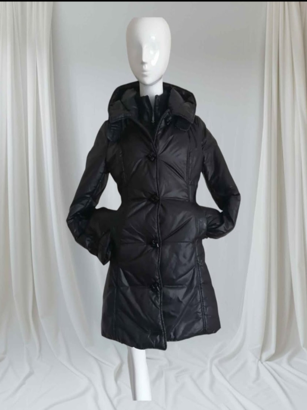 Mackage Black Long Quilted Puffer Coat with Hood